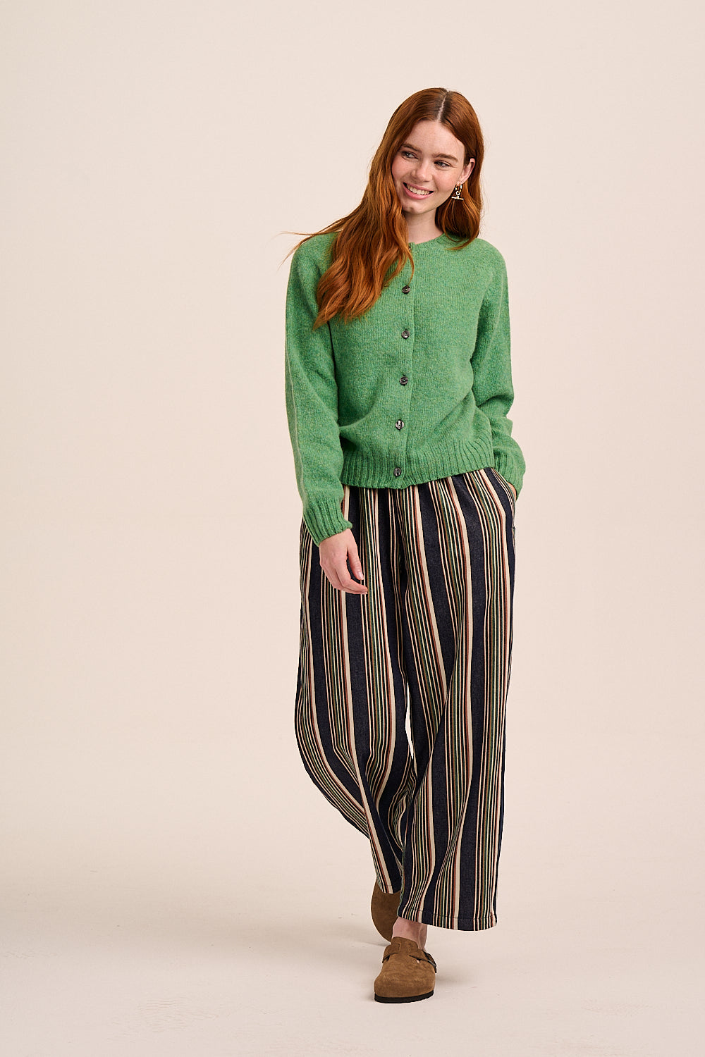 Ottie Denim Trousers - Multi Stripe – back view / styled detail