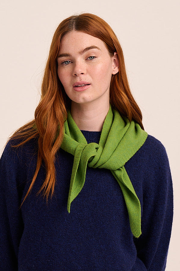 Nova Knitted Triangle Scarf - Green