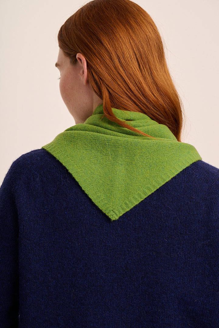 Nova Knitted Triangle Scarf - Green