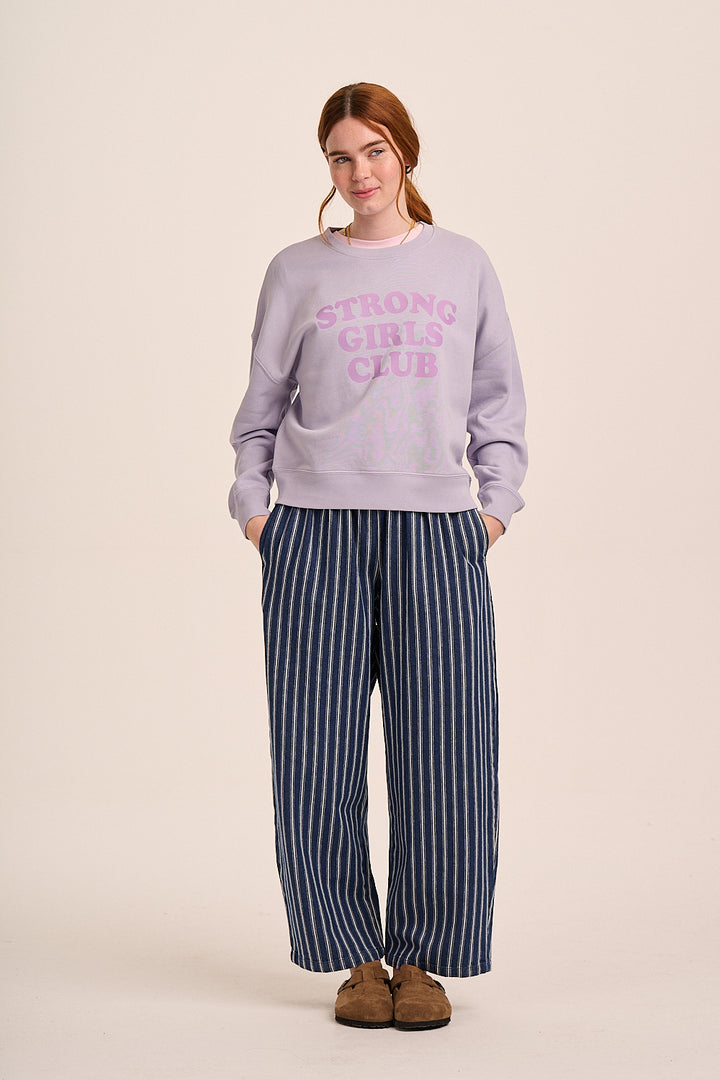 Ottie Trousers - Mid Wash Denim Stripe