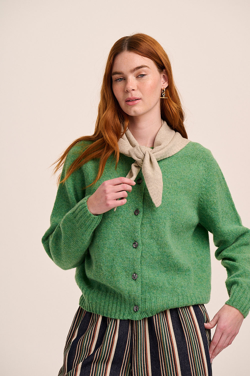 Nova Knitted Triangle Scarf - Grey