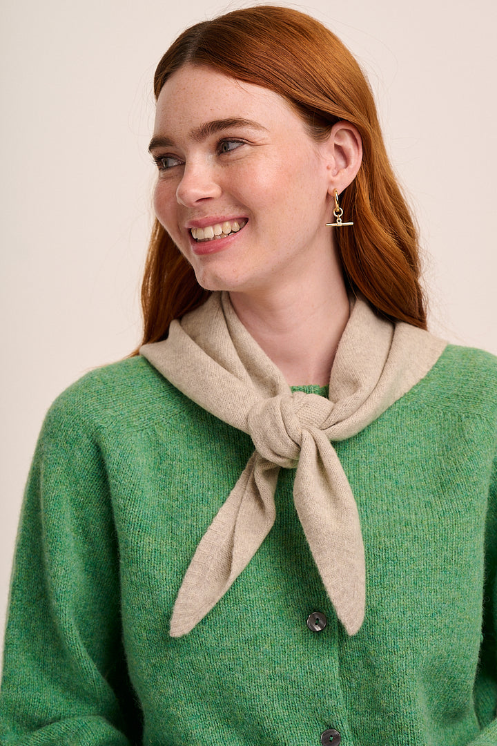 Nova Knitted Triangle Scarf - Grey