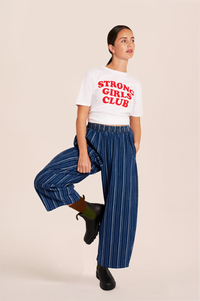 Ottie Trousers Textured Denim Stripe