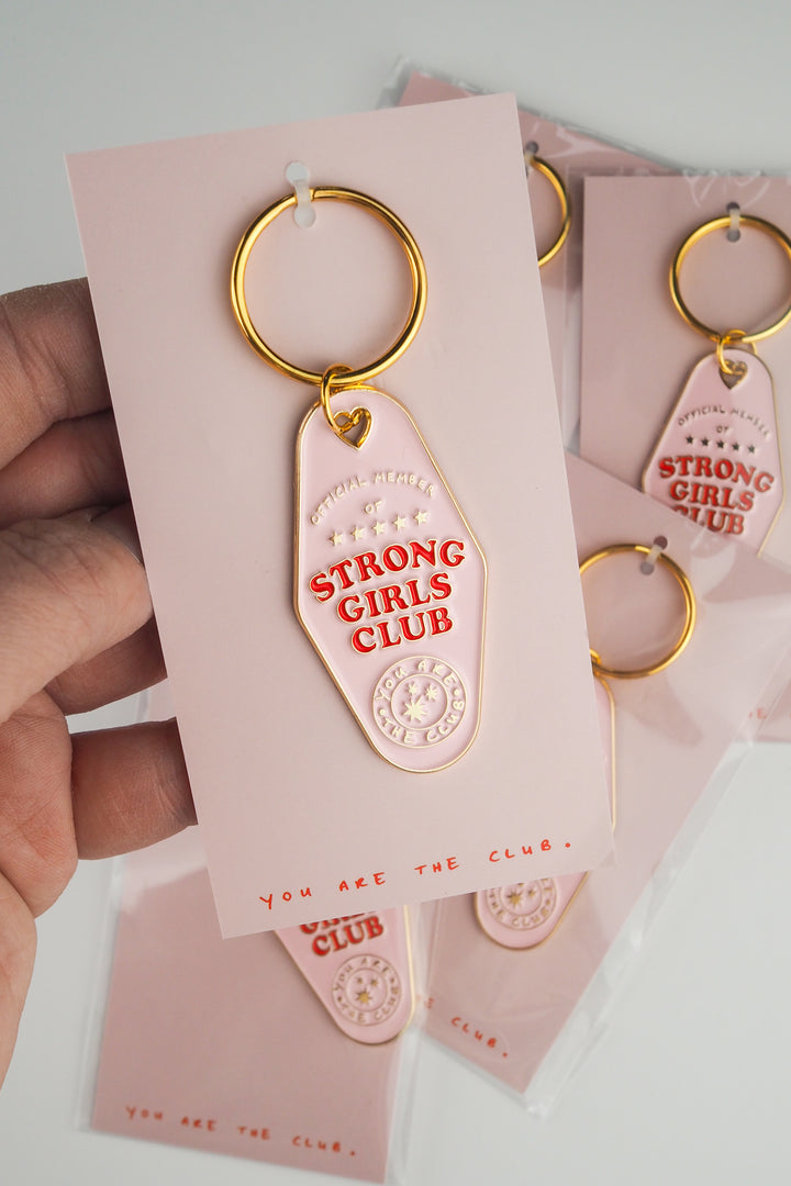 Retro Strong Girls Club Keyring