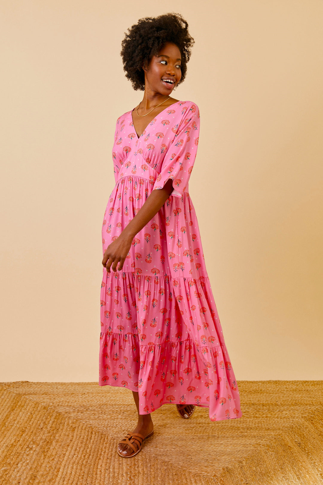 Peacock print maxi dress Clearance