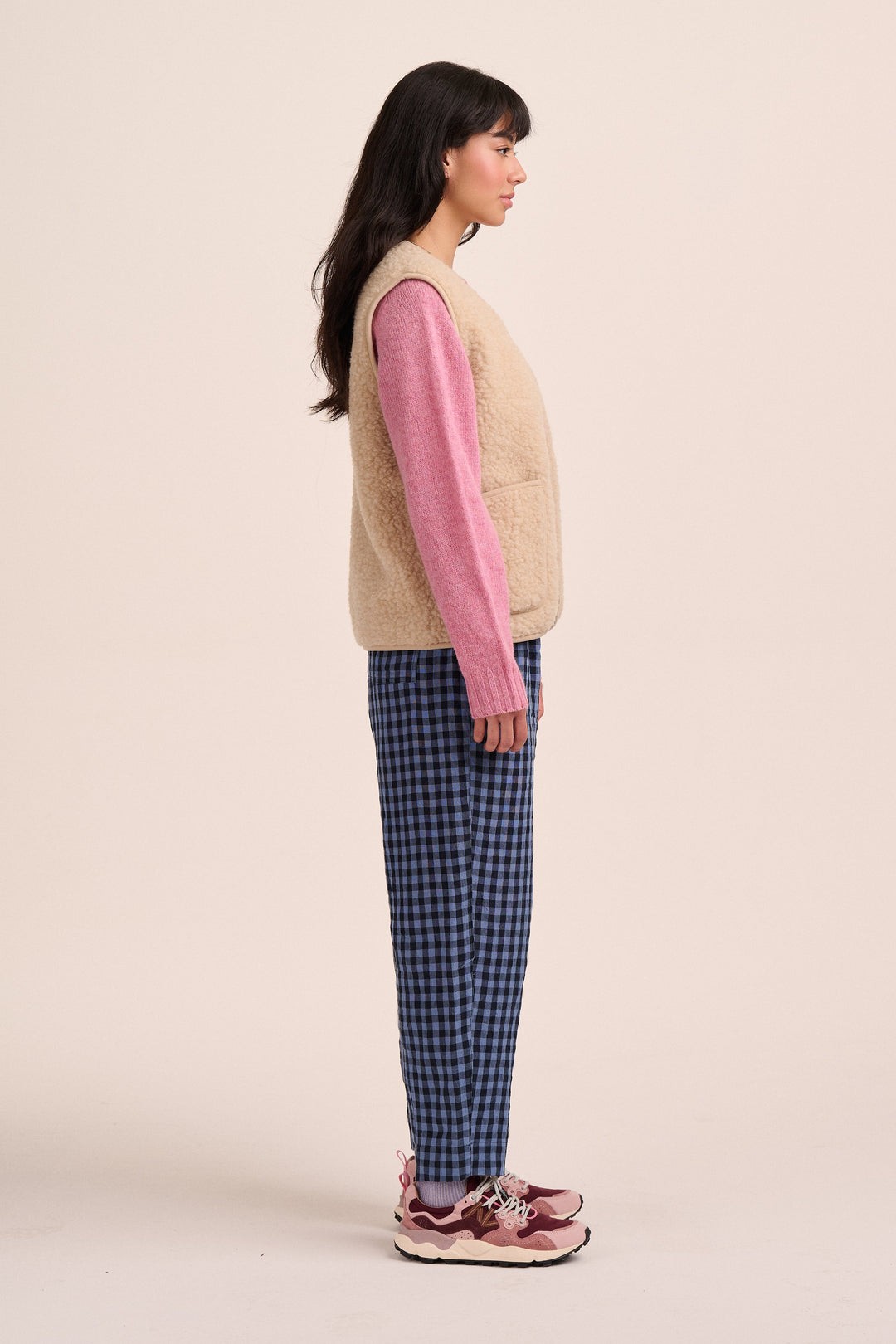 Peggy Linen Trousers - Perriwinkle Blue Gingham