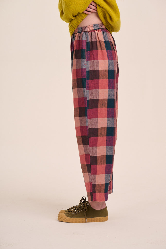 Peggy Linen Trousers Check