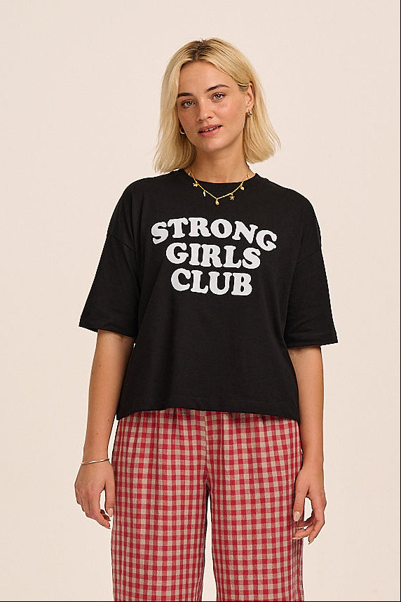 Strong Girls Club Relaxed Boxy TShirt - Black