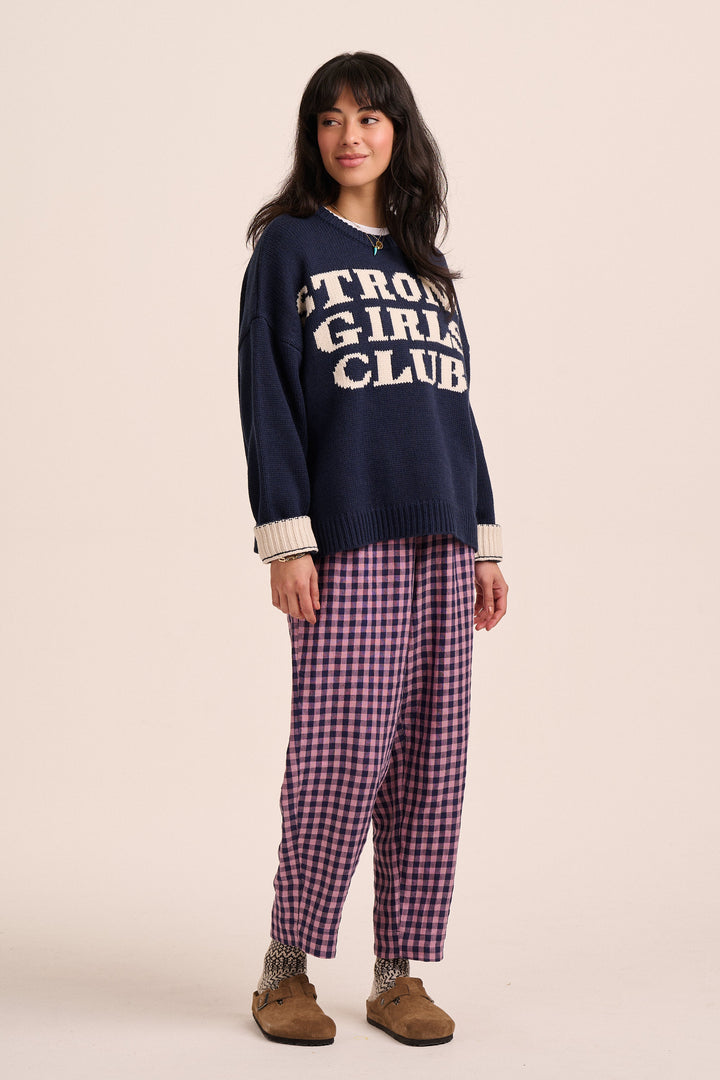 Peggy Linen Trousers - Pink Gingham