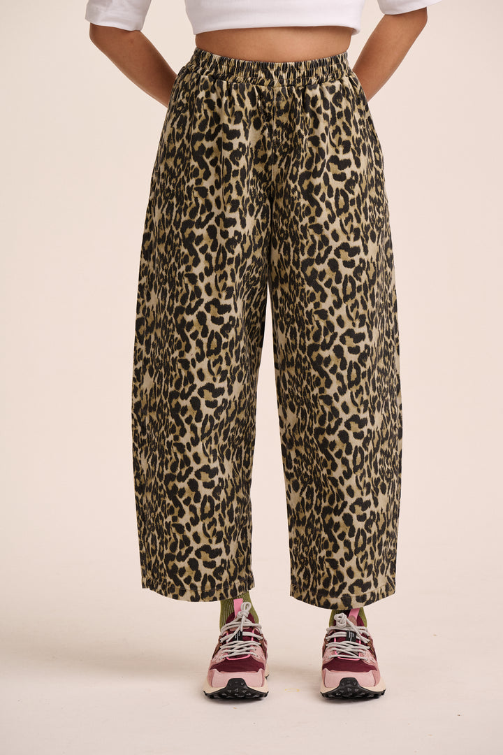 Ottie Denim Trousers - Leopard