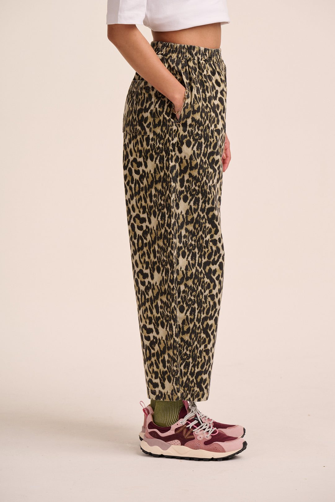 Ottie Denim Trousers - Leopard