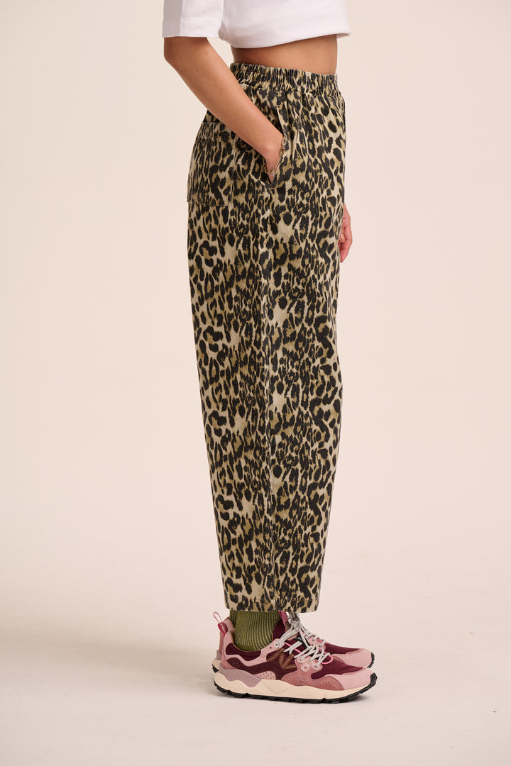 Ottie Denim Trousers - Leopard