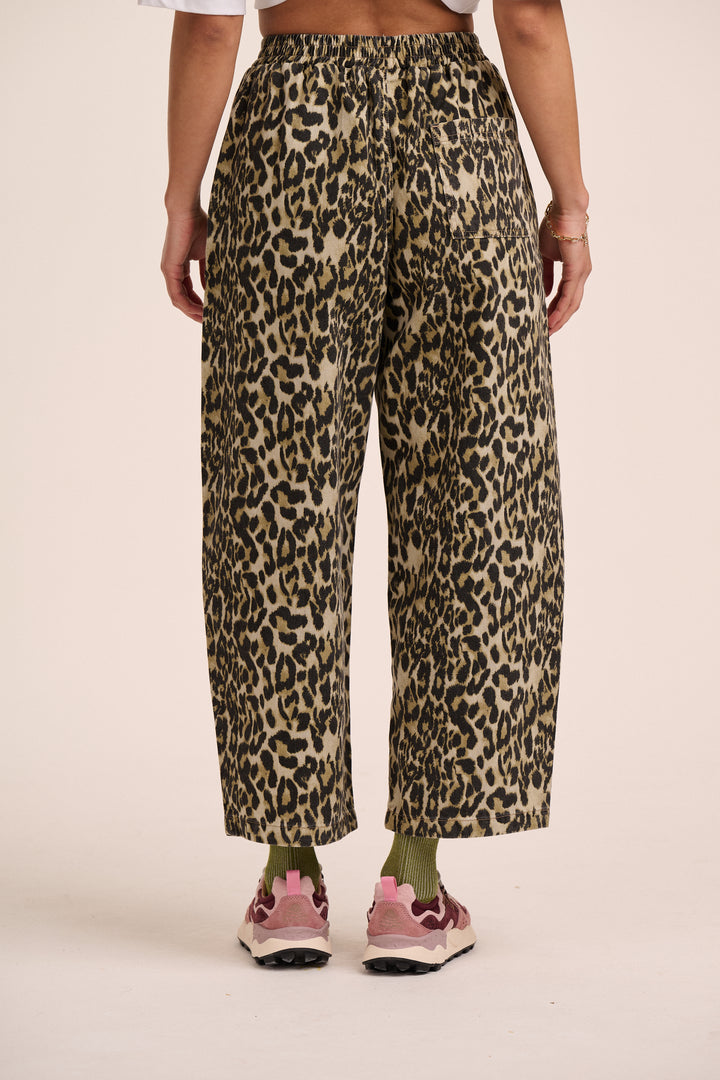 Ottie Denim Trousers - Leopard