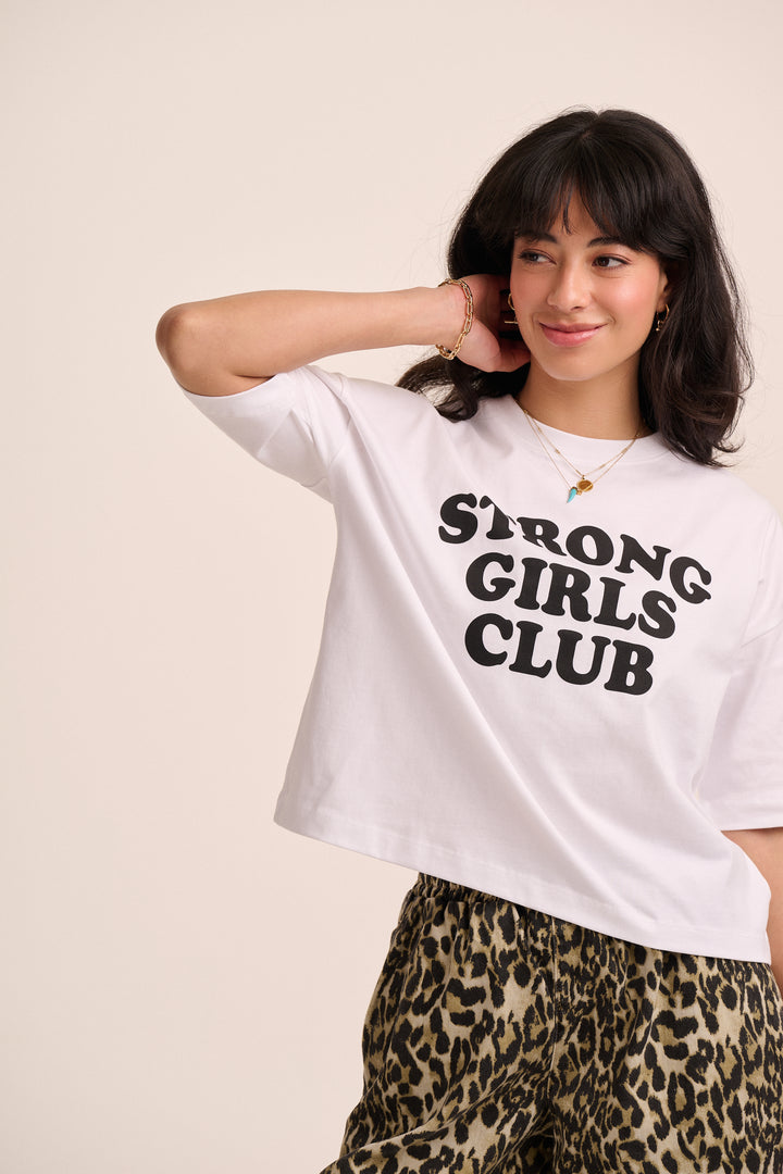 Strong Girls Club Relaxed Boxy TShirt - White