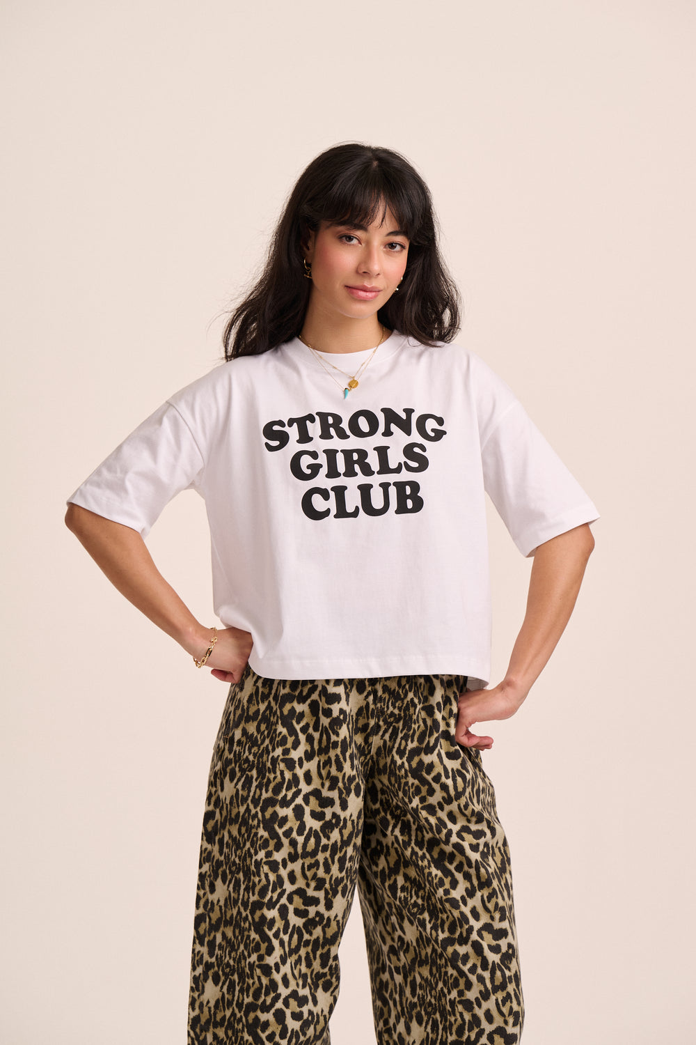 Strong Girls Club Relaxed Boxy TShirt - White – T-Shirt from Mutha.Hood
