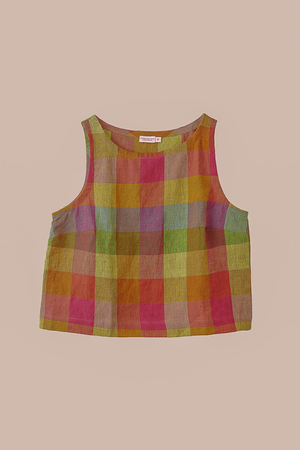 Nova Linen Top - Bright Check