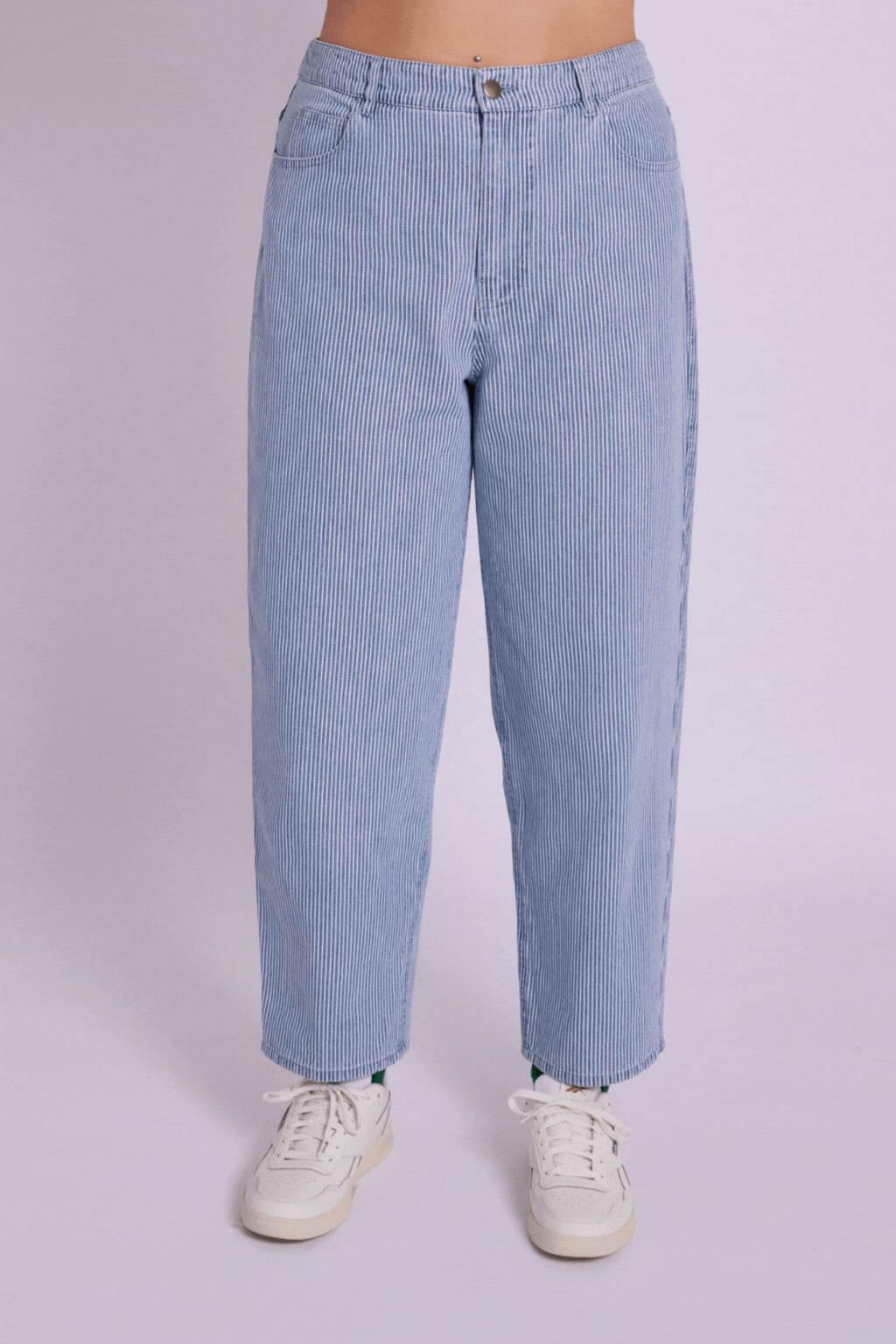 Dolly High Rise Jean - Ticking Stripe