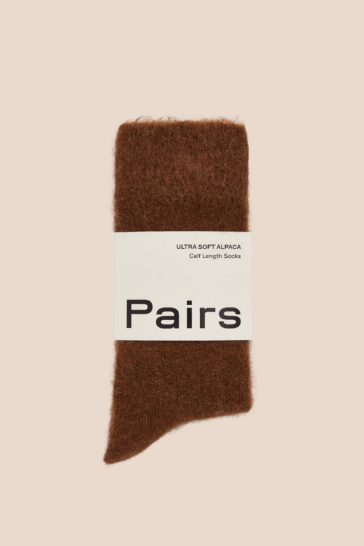 Brown Soft Alpaca Socks