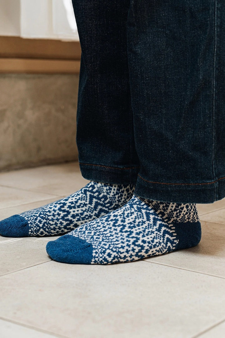 Nishiguchi Kutsushita Wool Socks - Blue
