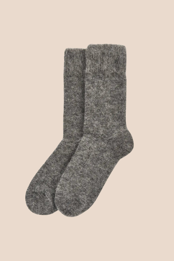 Grey Soft Alpaca Socks