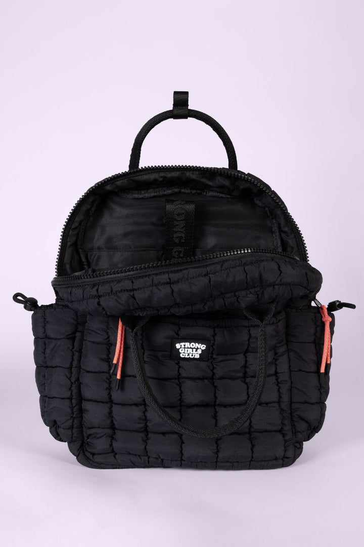 Dumpling Quilted Black Backpack