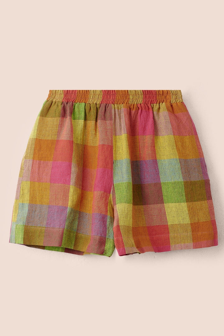 Ziggy Linen Shorts - Bright Check