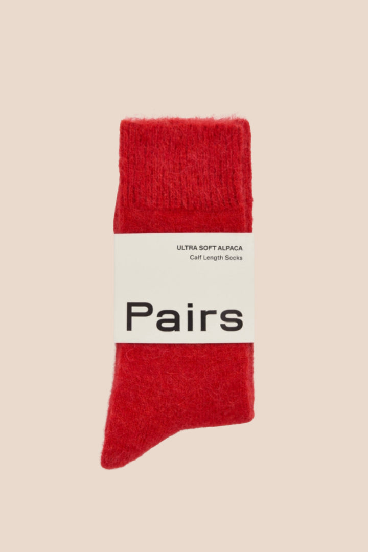 Red Ultra Soft Alpaca Socks