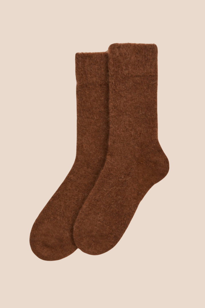 Brown Soft Alpaca Socks