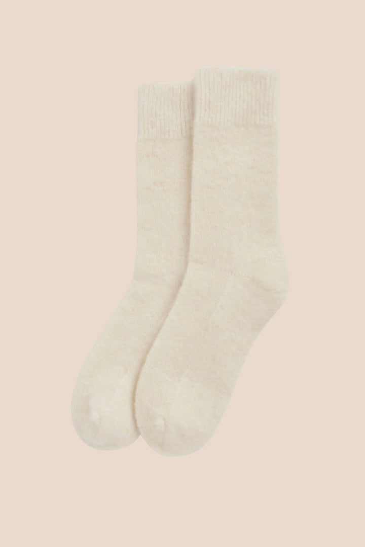 Cream Soft Alpaca Socks