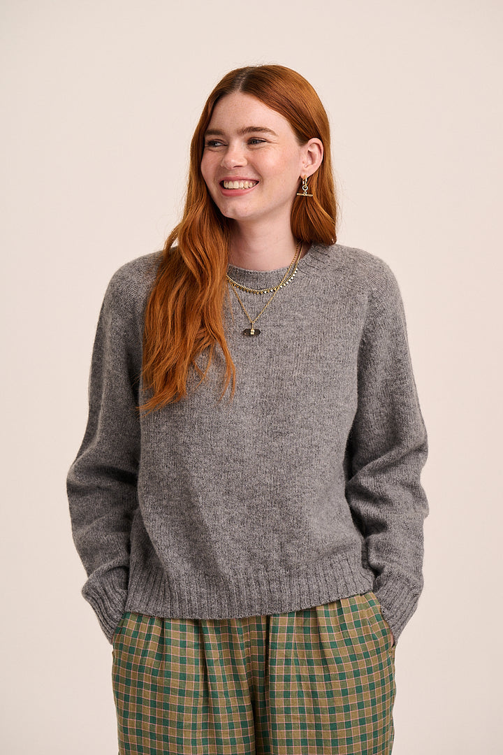 Astrid Lambswool Jumper - Mid Grey