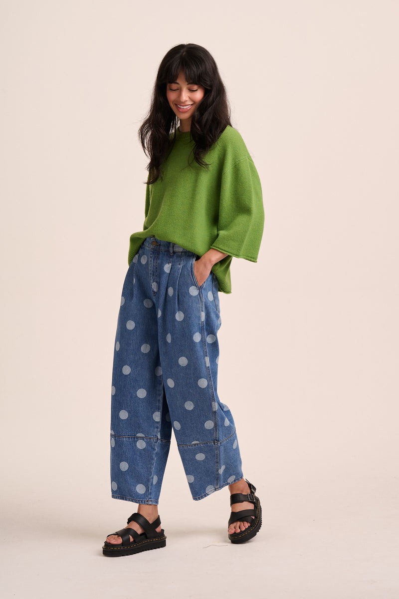 Ava Pleated Dot Jeans – view 6