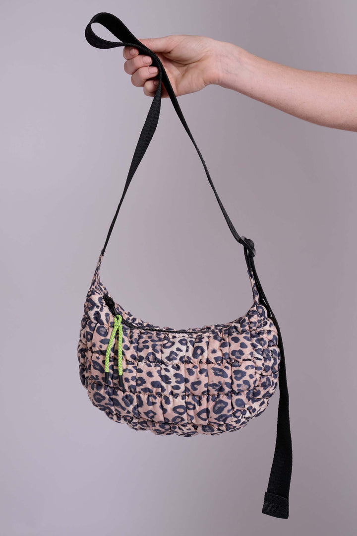 Dumpling Baby Leopard Quilted Crossbody Bag