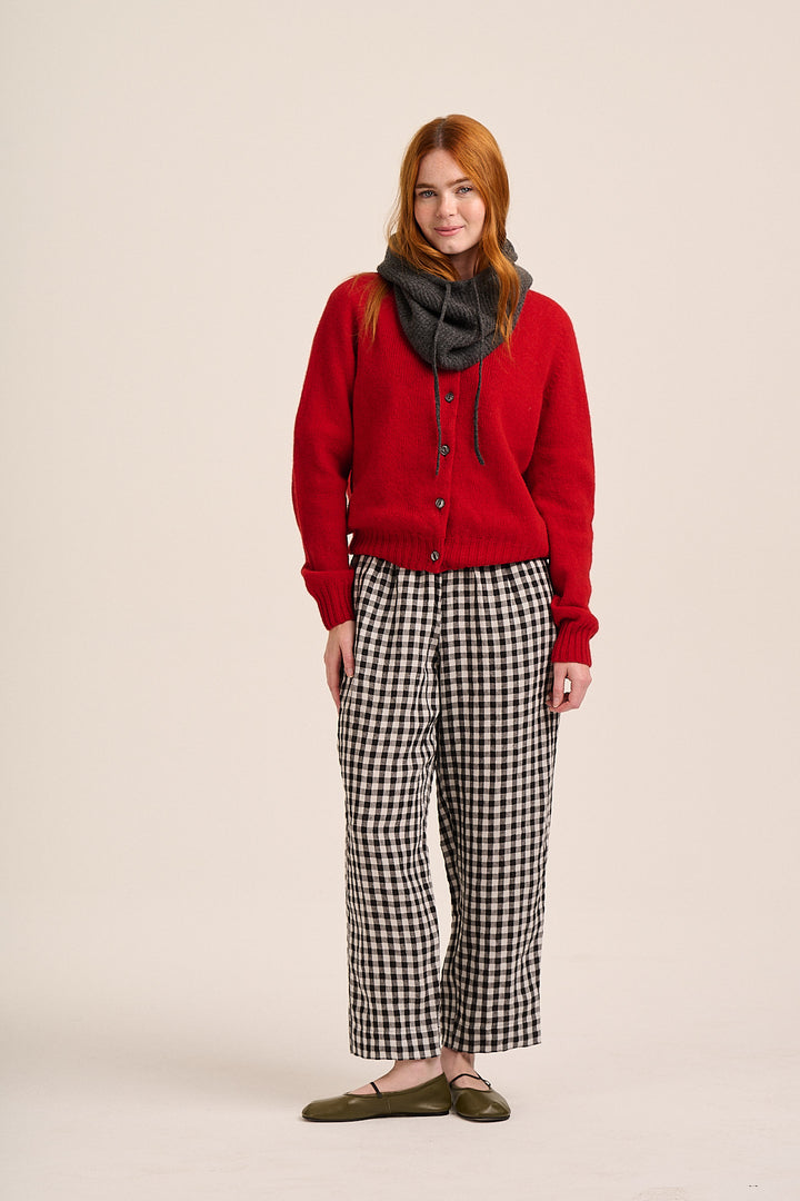 Peggy Linen Trousers - Black & White Gingham