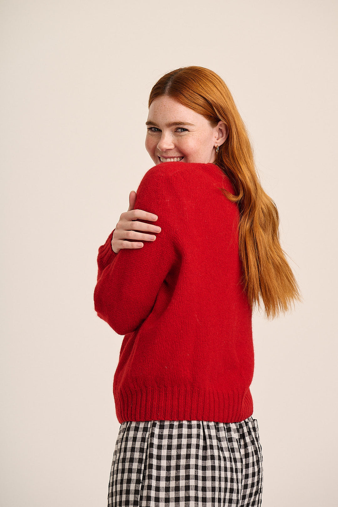 Mae Lambswool Cardigan - Cardinal Red