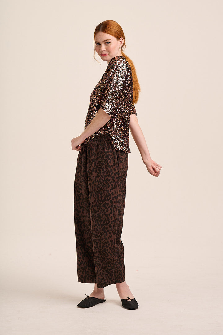 Ottie Denim Trouser  - Dark Leopard