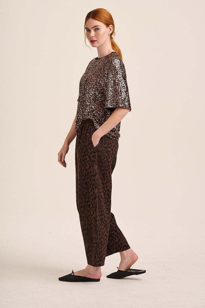 Ottie Denim Trouser  - Dark Leopard