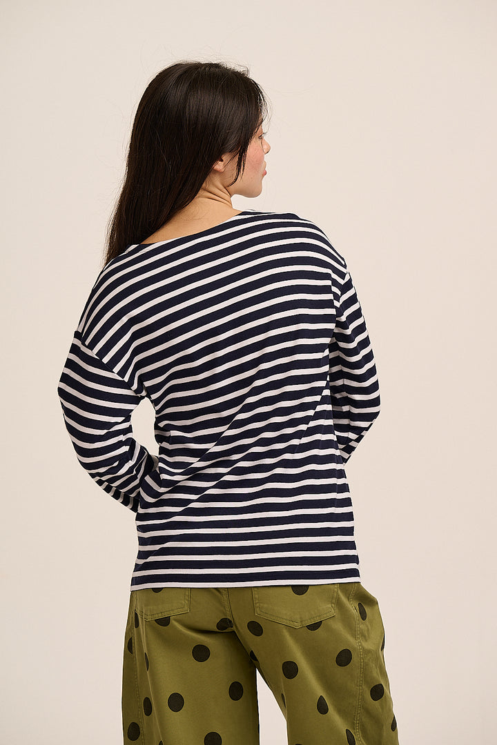 Strong Girls Club Breton TShirt - Navy