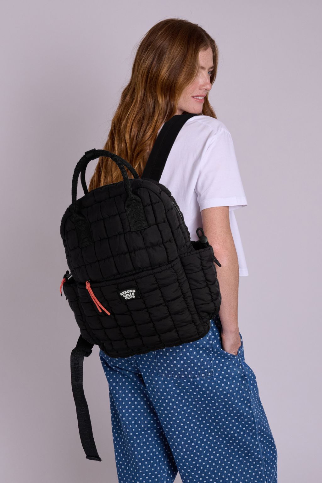 Dumpling Quilted Black Backpack