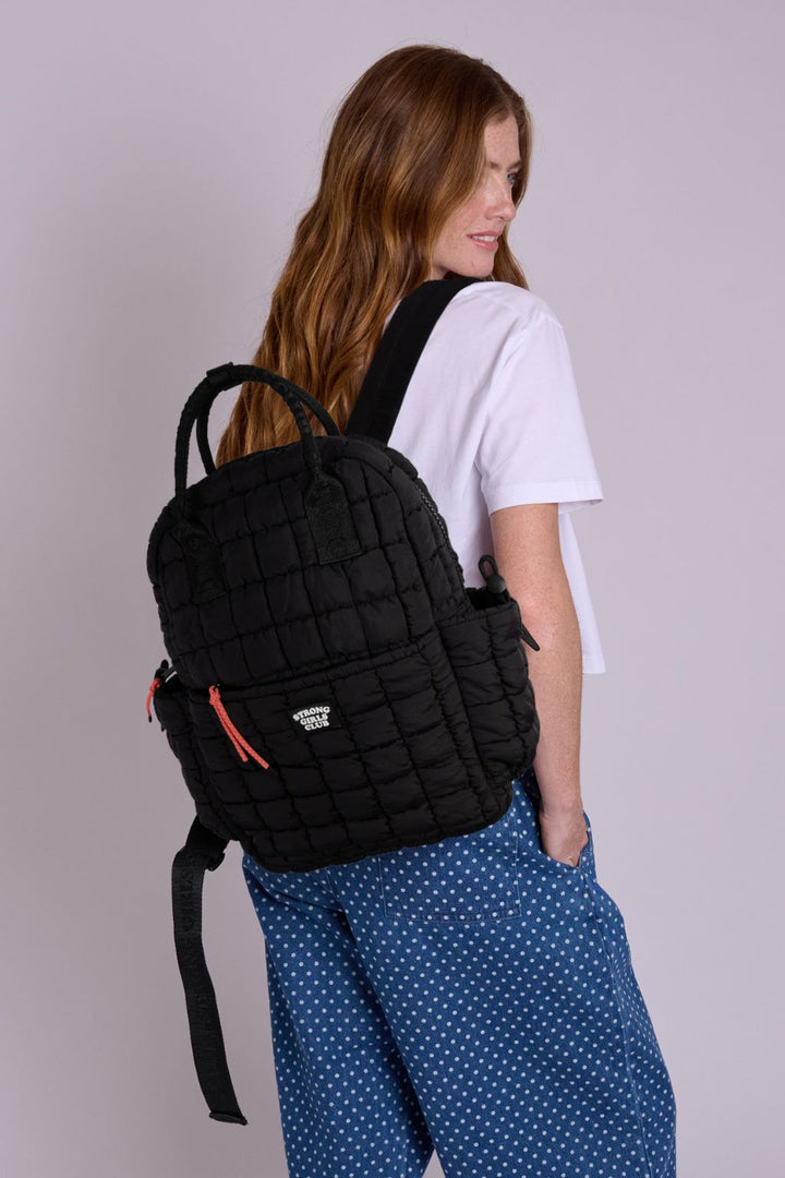Dumpling Quilted Black Backpack
