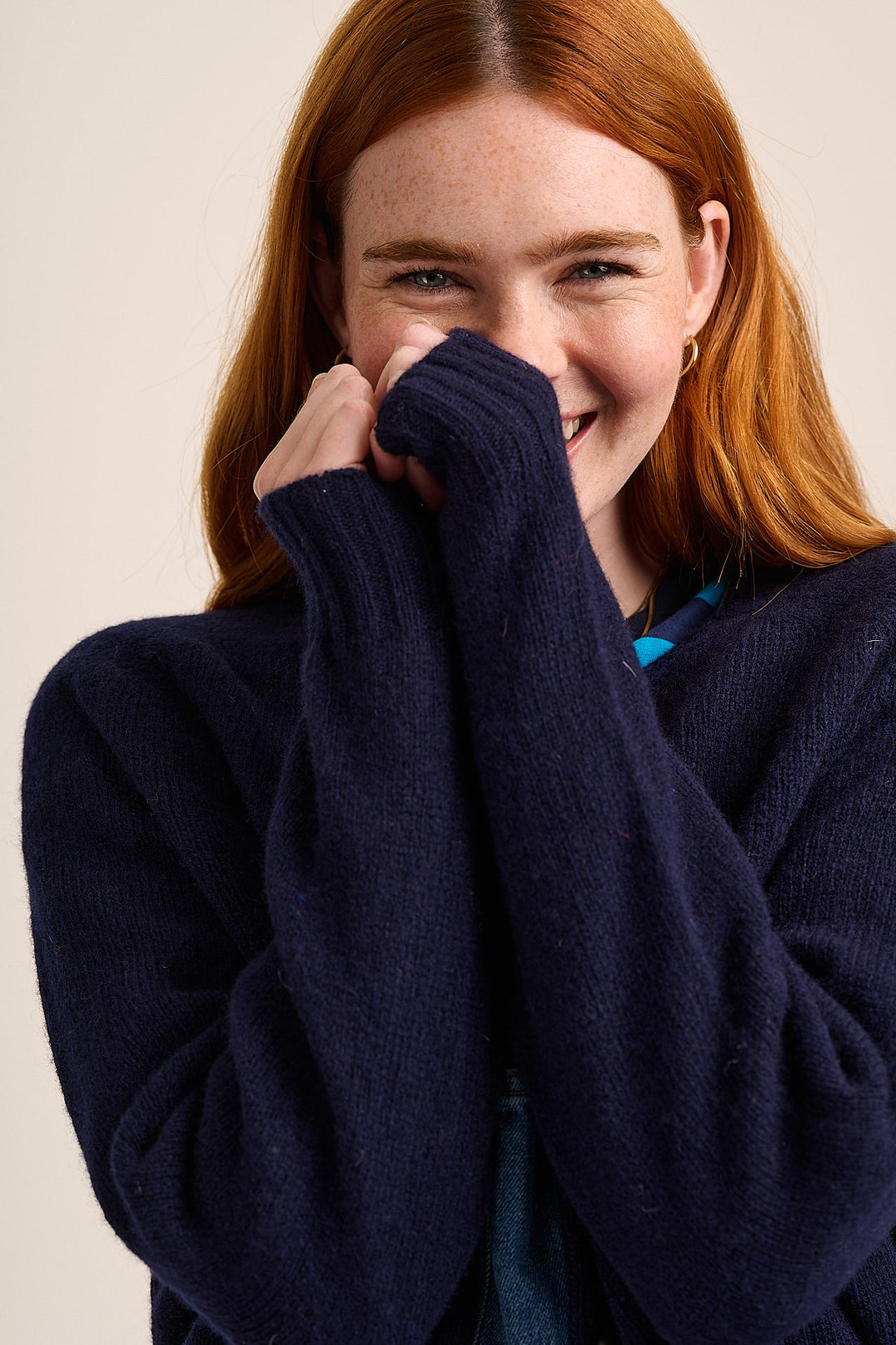 Mae Lambswool Cardigan - Navy
