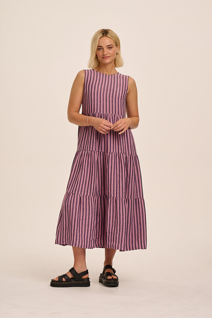 Frankie Linen Dress & Pink Stripe