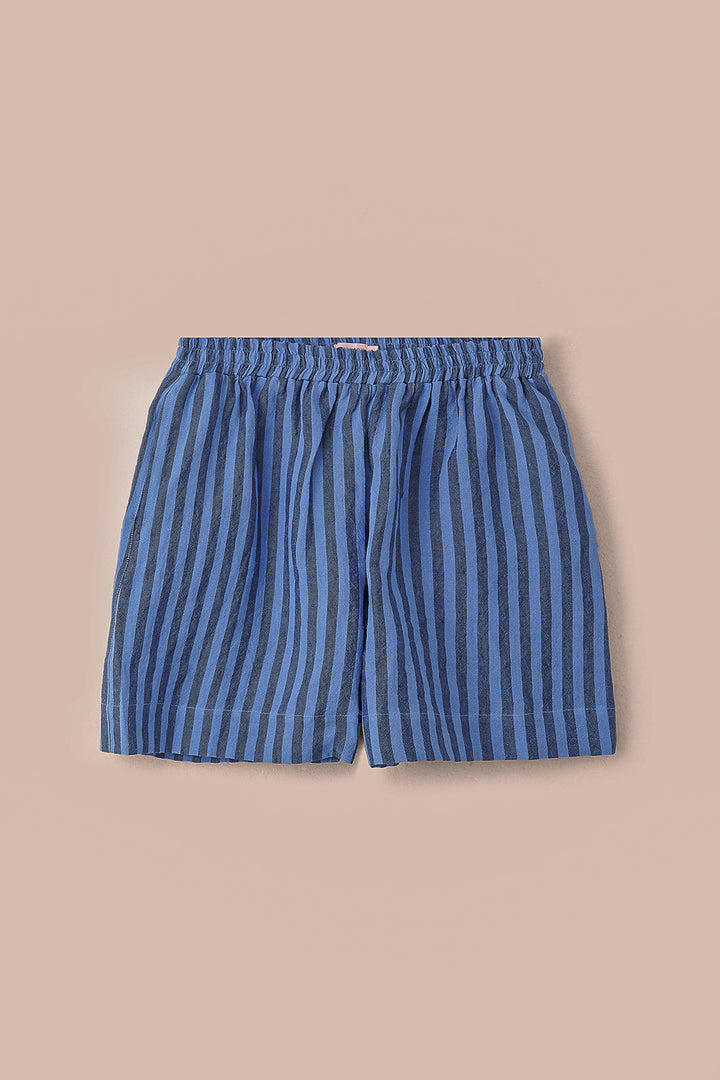 Ziggy Linen Shorts - Tonal Blue Stripe
