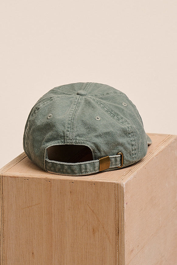 Kids' sage green vintage wash baseball cap with Strong Girls Club embroidery — Mutha.Hood