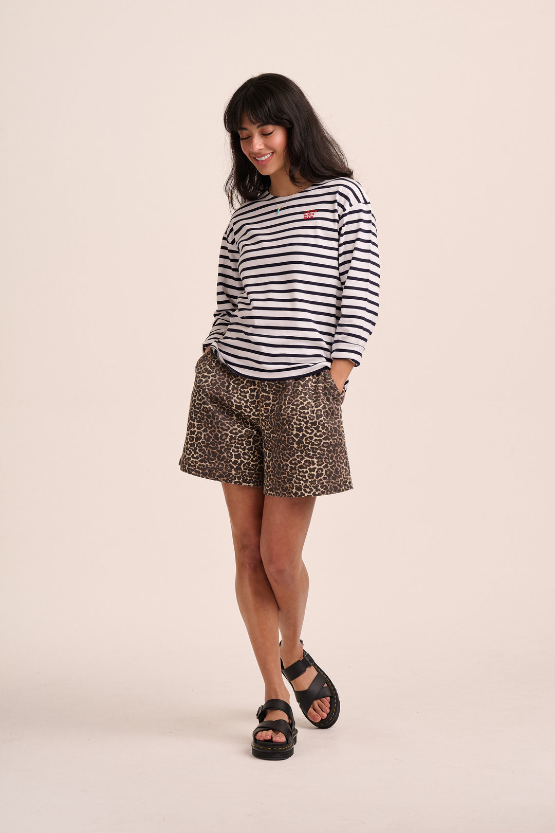 Strong Girls Club Breton TShirt - White/Navy