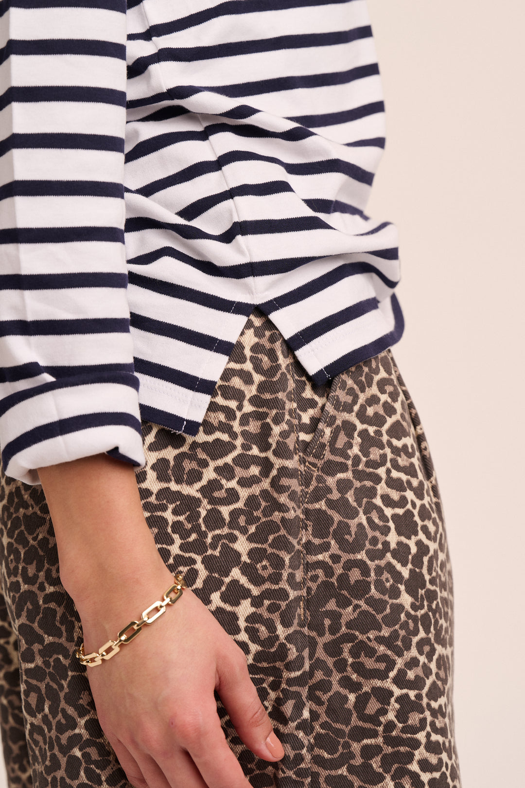 Strong Girls Club Breton TShirt - White/Navy