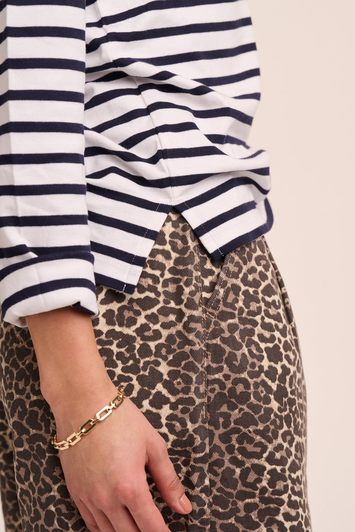 Strong Girls Club Breton TShirt - White/Navy