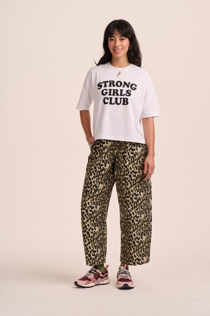 Ottie Denim Trousers - Leopard
