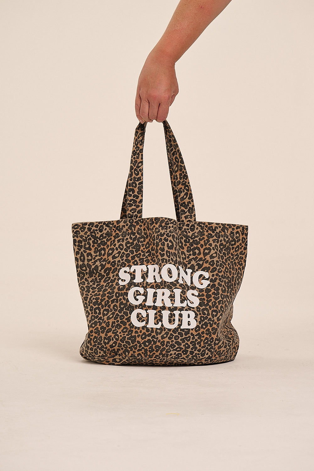 Strong Girls Club Printed Tote Bag  - Leopard
