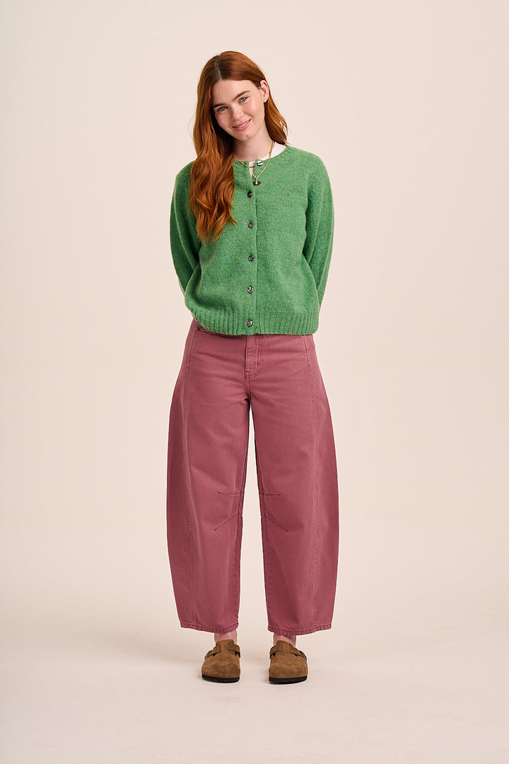 Mae Lambswool Cardigan - Parsley Green