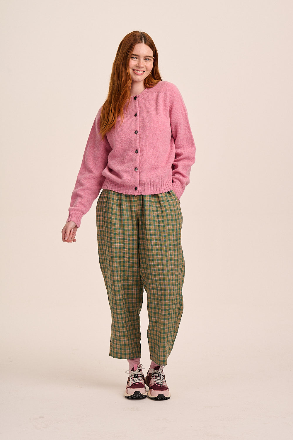 Mae Lambswool Cardigan - Sakura Pink